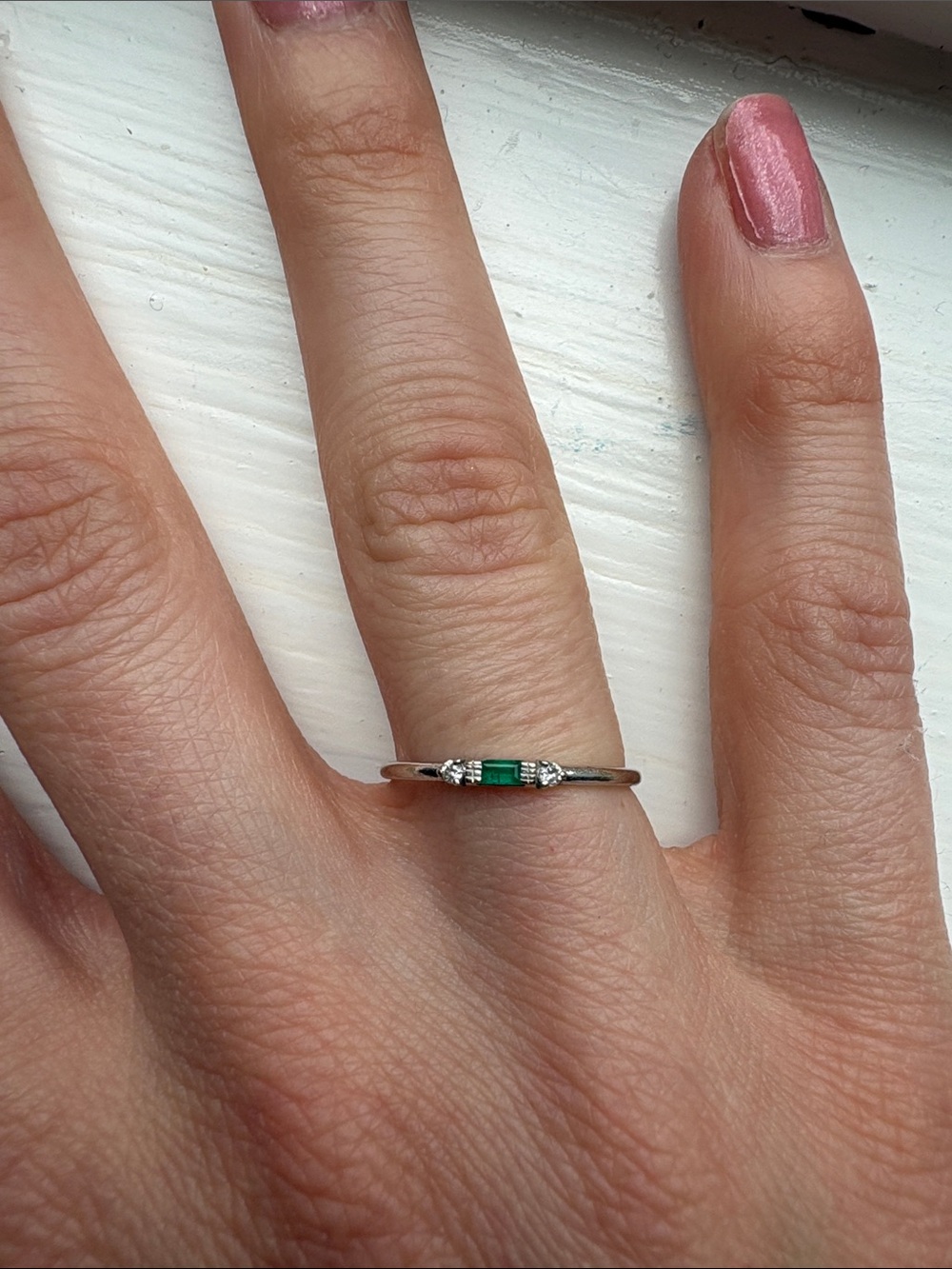 Ferko’s 14k Baguette Emerald with Diamond Ring